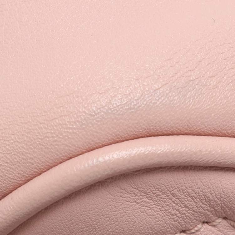 Pre Owned Gucci Dusty Pink Leather GG Marmont Mini Shoulder Bag