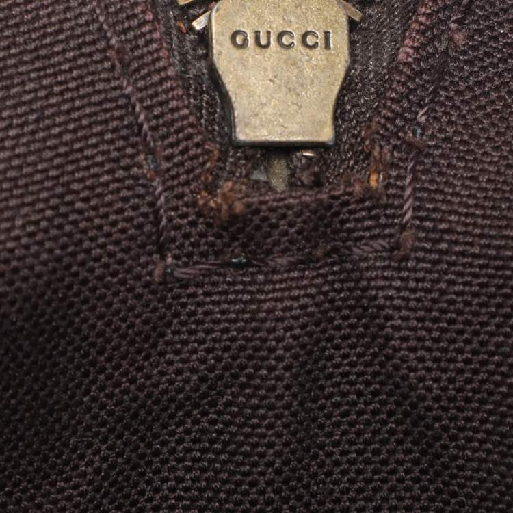 Pre Owned Gucci Beige/Brown GG Crystal Canvas Babouska Crest Dome Bag