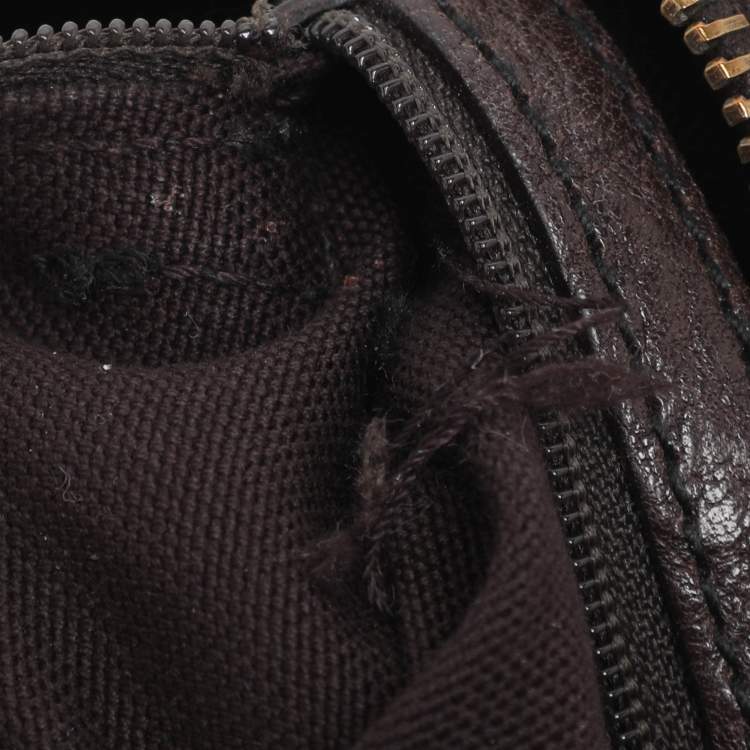 Pre Owned Gucci Beige/Brown GG Crystal Canvas Babouska Crest Dome Bag