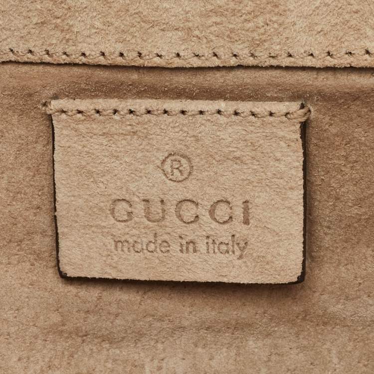Pre Owned Gucci Cream Guccissima Patent Leather Broadway Clutch