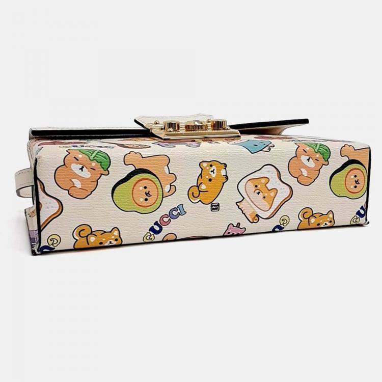 Pre Owned Gucci White Leather Padlock Shoulder Bag