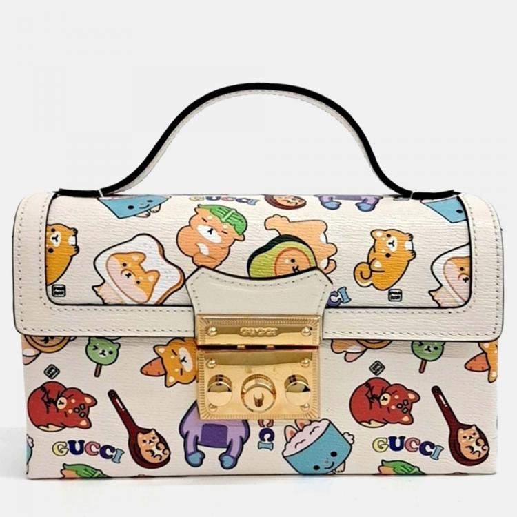 Pre Owned Gucci White Leather Padlock Shoulder Bag