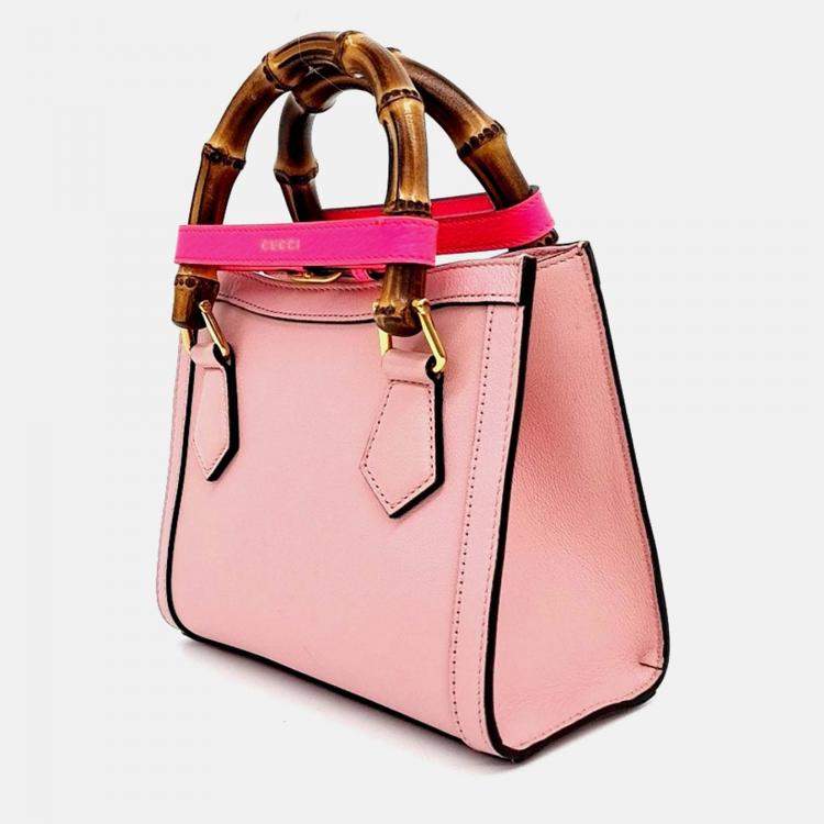 مملوكة مسبقًا Gucci Pink Leather Diana Tote and Shoulder Bag
