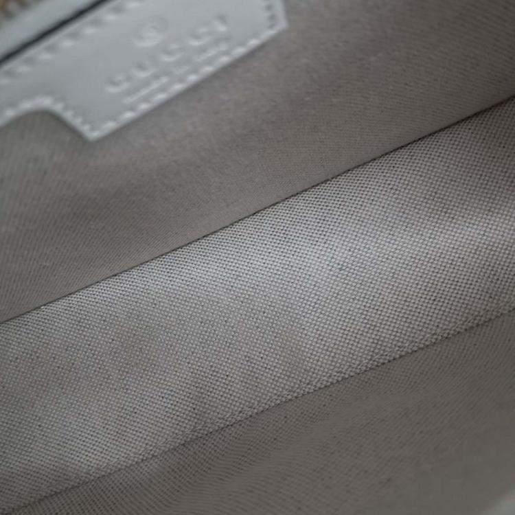 مملوكة مسبقًا Gucci White Leather Blondie Medium Top Handle Bag
