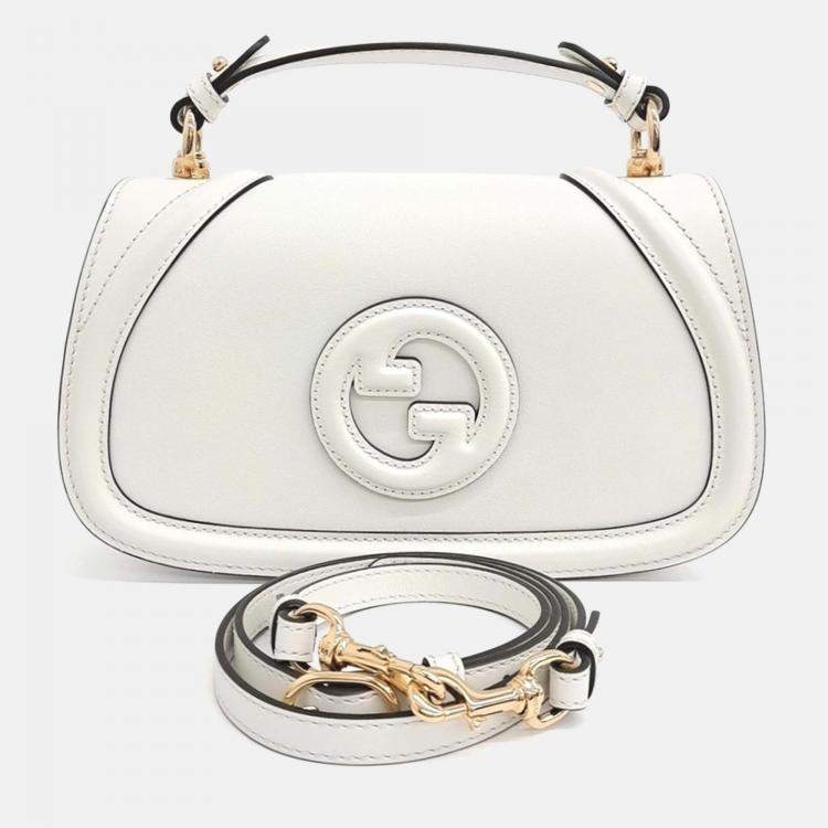 مملوكة مسبقًا Gucci White Leather Blondie Medium Top Handle Bag