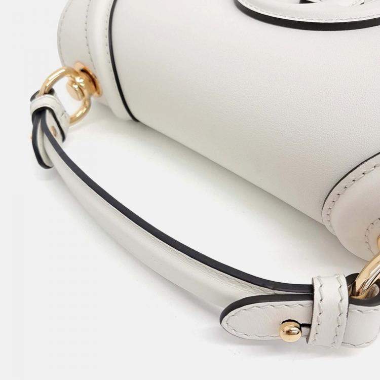 مملوكة مسبقًا Gucci White Leather Blondie Medium Top Handle Bag