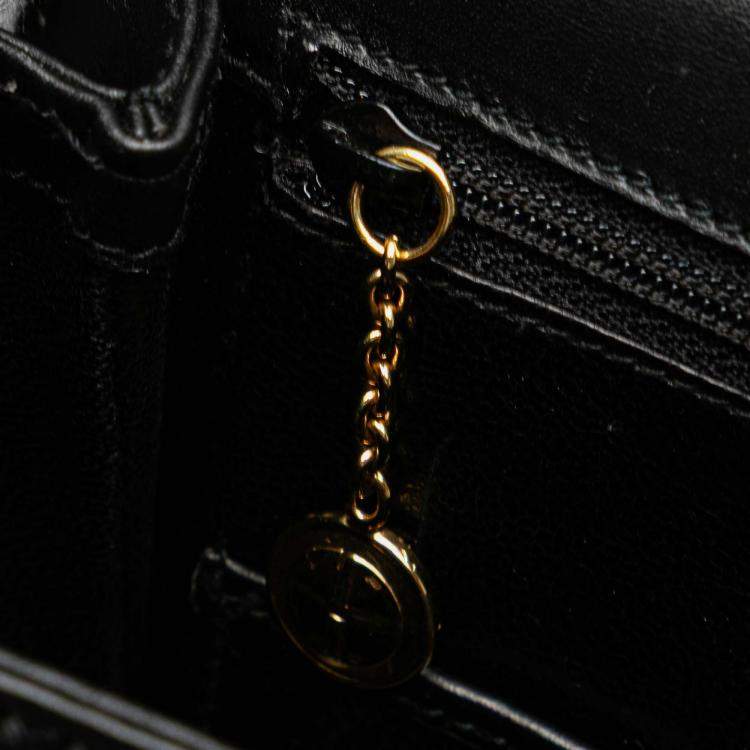 Pre Owned Gucci Black Calfskin Bamboo Night