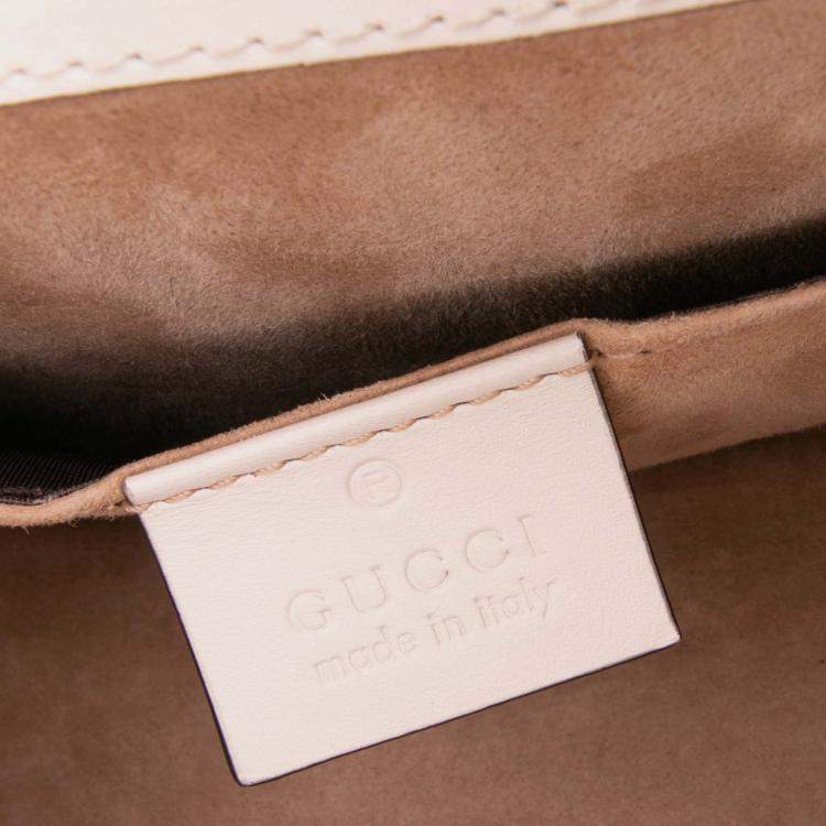 Pre Owned Gucci White Mini Calfskin Sylvie Satchel