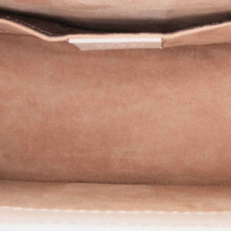 Pre Owned Gucci White Mini Calfskin Sylvie Satchel