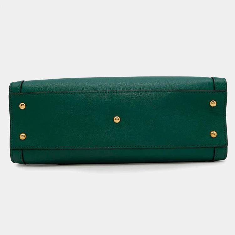 Pre Owned Gucci Diana Small Green Leather Handbag