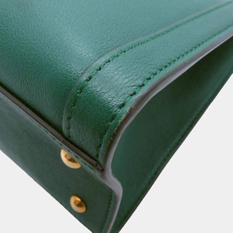 Pre Owned Gucci Diana Small Green Leather Handbag