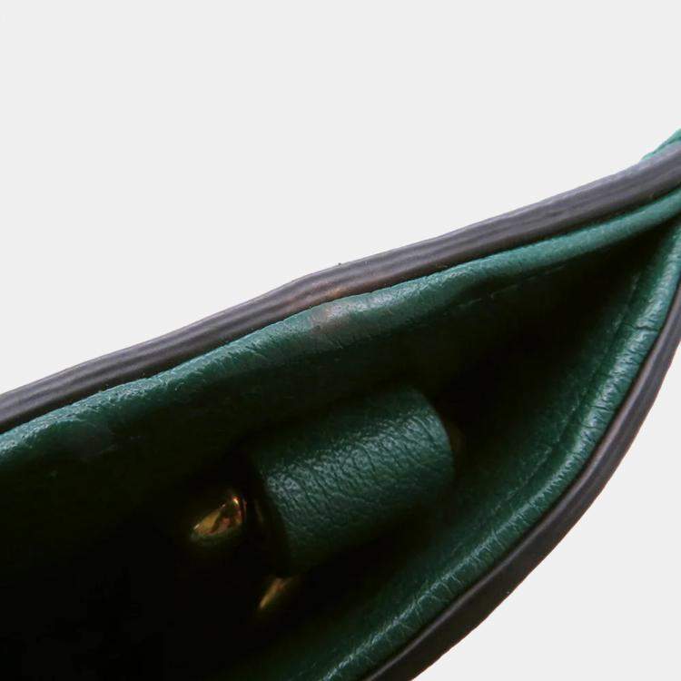 Pre Owned Gucci Diana Small Green Leather Handbag