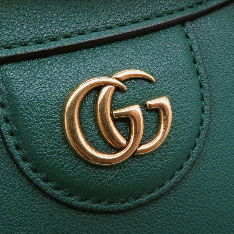Pre Owned Gucci Diana Small Green Leather Handbag