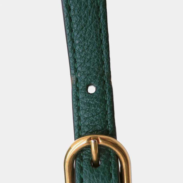 Pre Owned Gucci Diana Small Green Leather Handbag