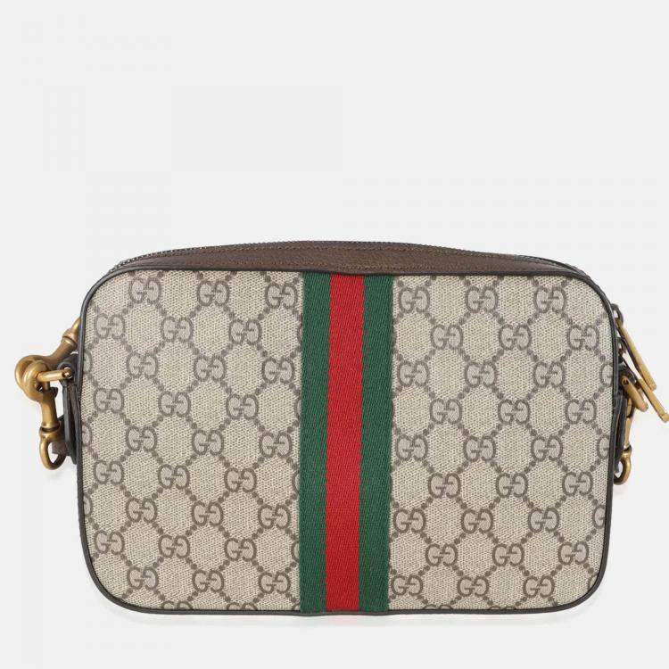 Pre Owned Gucci Beige GG Supreme Canvas Ophidia Crossbody