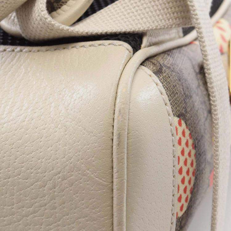 Pre Owned Gucci Brown GG Supreme Les Pommes Apple and Heart Backpack