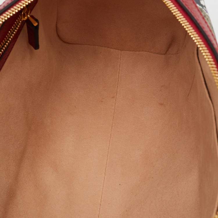 Pre Owned Gucci Multicolor GG Supreme Canvas and Leather Flora Web Medium Ophidia Boston Bag