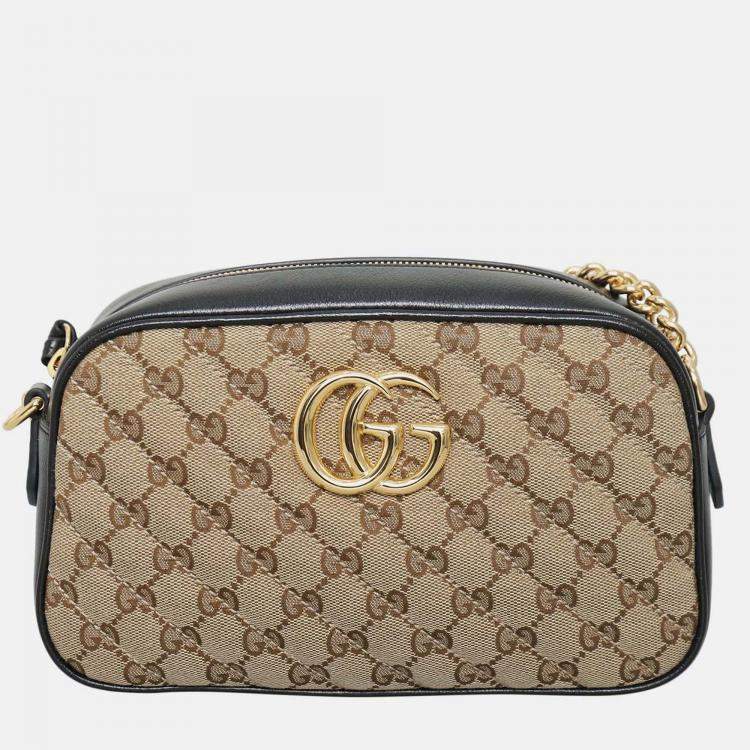 Pre Owned Gucci Small Marmont Canvas Camera Bag