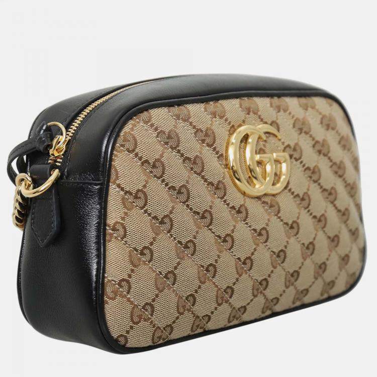 Pre Owned Gucci Small Marmont Canvas Camera Bag