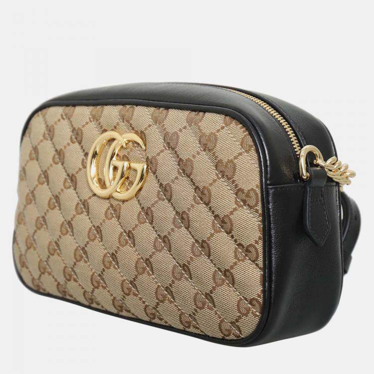 Pre Owned Gucci Small Marmont Canvas Camera Bag
