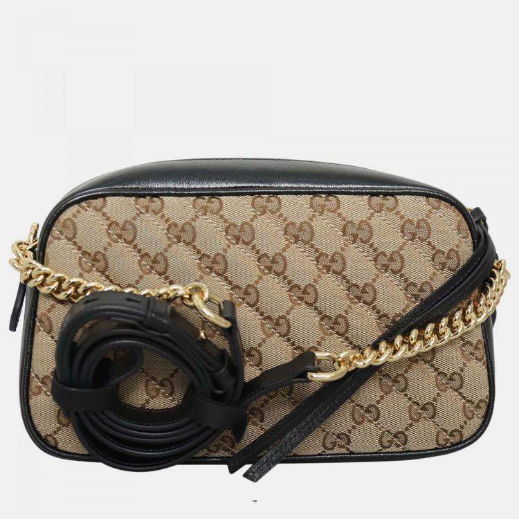 Pre Owned Gucci Small Marmont Canvas Camera Bag