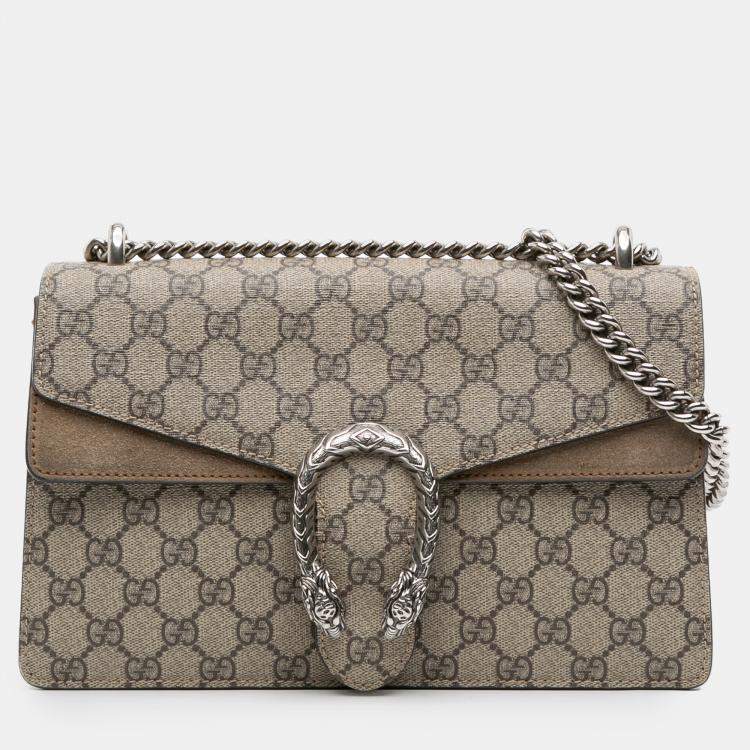 Pre Owned Gucci Brown Small GG Supreme Dionysus Shoulder Bag