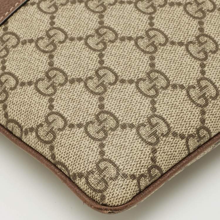 Pre Owned Gucci Brown/Beige GG Supreme Canvas Ophidia Pouch