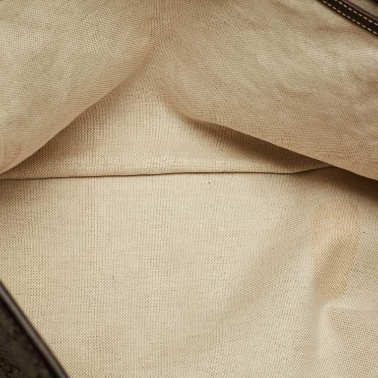 Pre Owned Gucci Brown/Beige GG Supreme Canvas Zip Shopper Tote