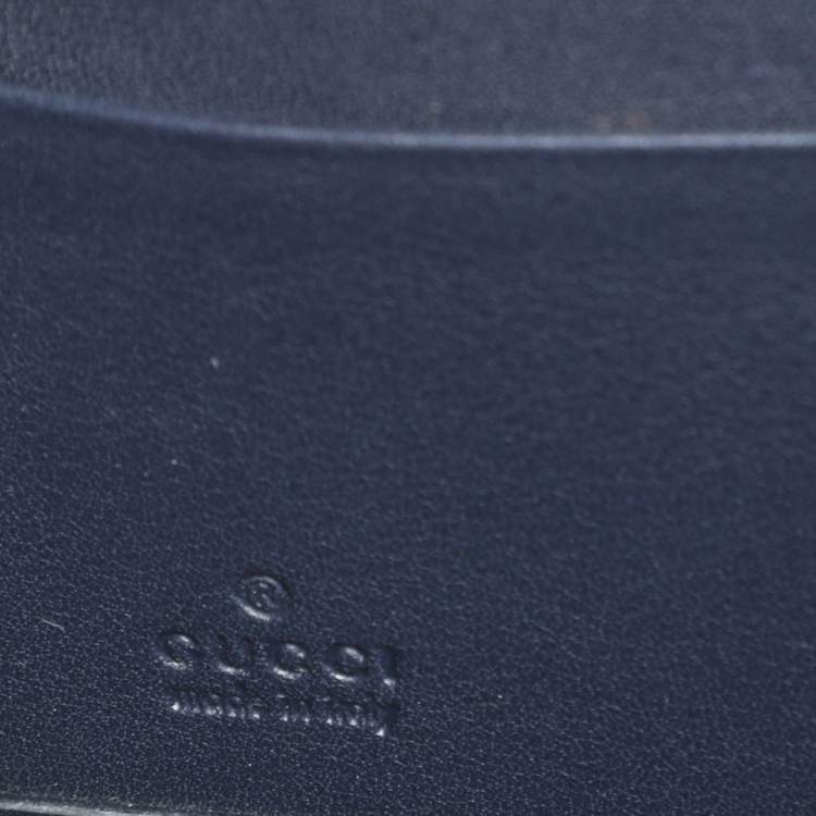 Pre Owned Gucci Navy Blue Guccissima Leather Sukey Zip Around Wallet