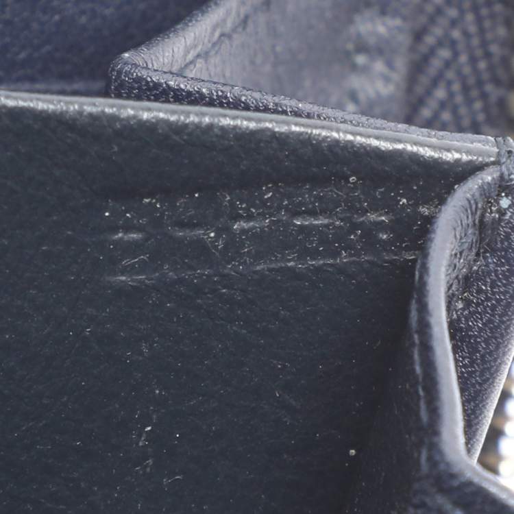 Pre Owned Gucci Navy Blue Guccissima Leather Sukey Zip Around Wallet