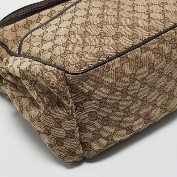 Pre Owned Gucci Beige/Ebony GG Canvas Original Baby Changing Bag