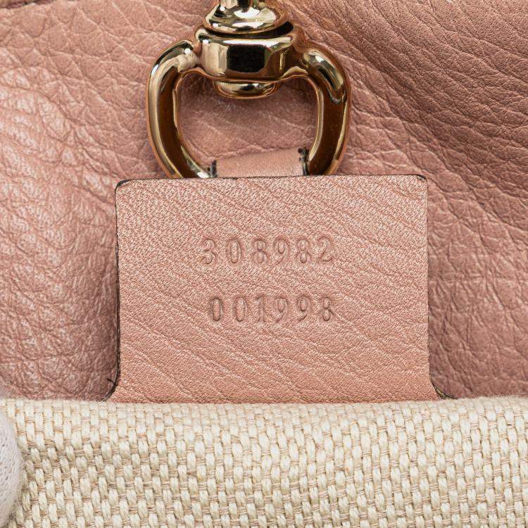 Pre Owned Gucci Pink Medium Leather Soho Chain Tote