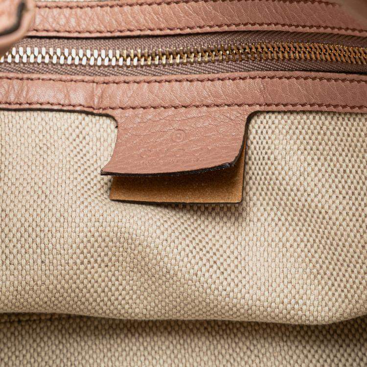 Pre Owned Gucci Pink Medium Leather Soho Chain Tote