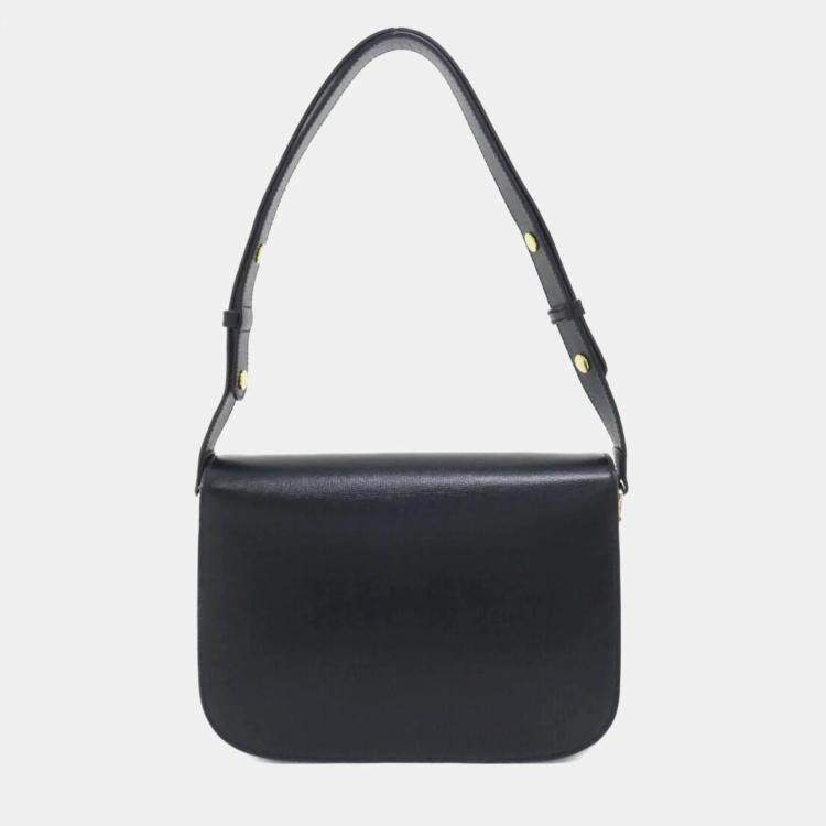 Pre Owned Gucci Horsebit 1955 Black Leather Shoulder Bag