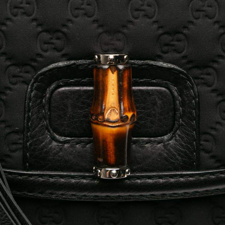 Pre Owned Gucci Large GG Neoprene New Bamboo Top Handle Bag