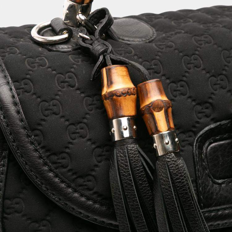 Pre Owned Gucci Large GG Neoprene New Bamboo Top Handle Bag