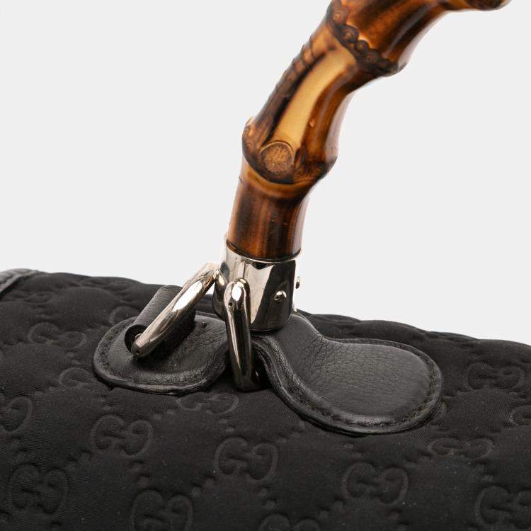 Pre Owned Gucci Large GG Neoprene New Bamboo Top Handle Bag