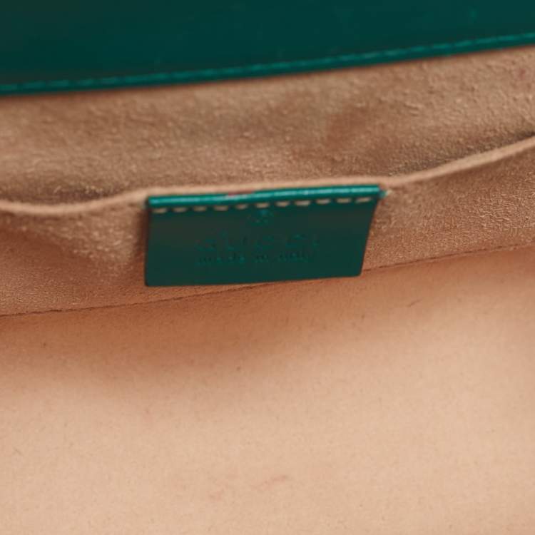 Pre Owned Gucci Green Guccissima Leather Small Padlock Shoulder Bag