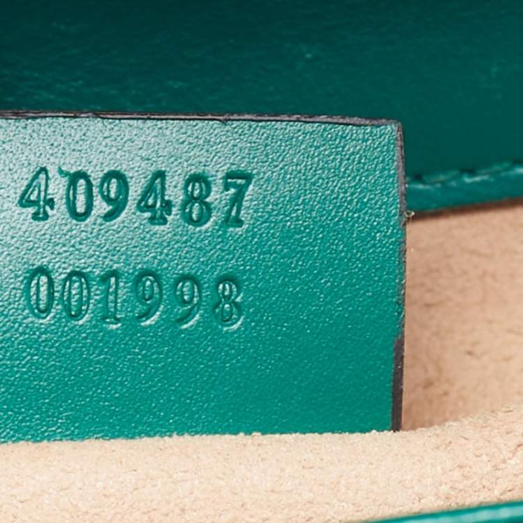 Pre Owned Gucci Green Guccissima Leather Small Padlock Shoulder Bag