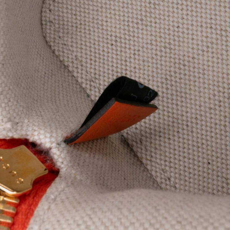 Pre Owned Gucci Orange Mini GG Matelasse Calfskin Top Handle Bag