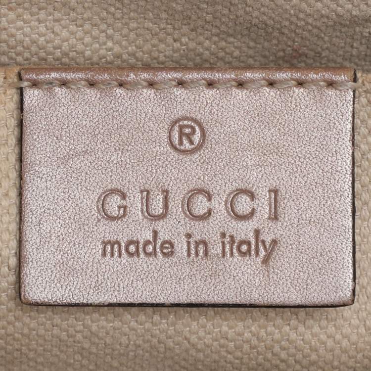 Pre Owned Gucci Beige Guccissima Patent Leather Medium Emily Chain Shoulder Bag