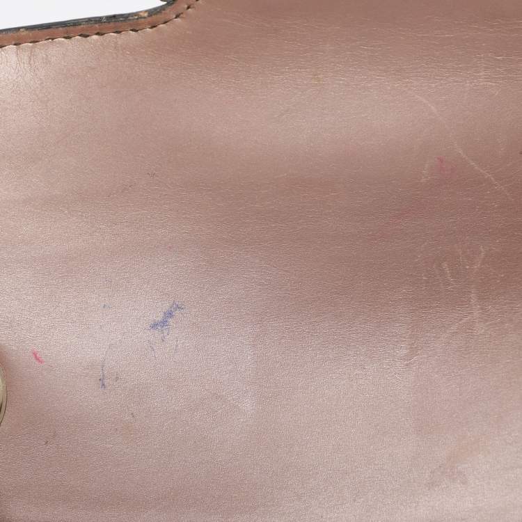Pre Owned Gucci Beige Guccissima Patent Leather Medium Emily Chain Shoulder Bag