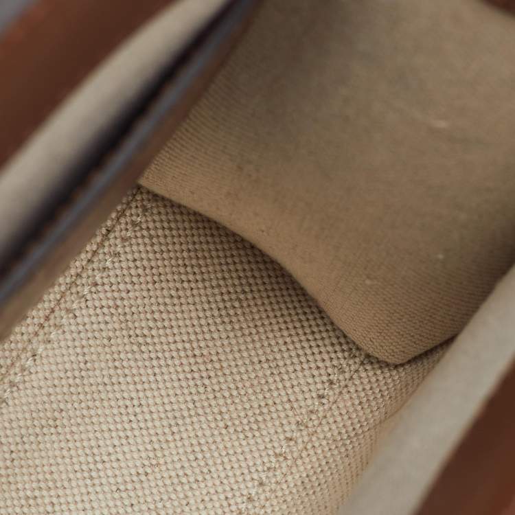 Pre Owned Gucci Beige/ Brown GG Supreme Canvas and Leather Mini Tote