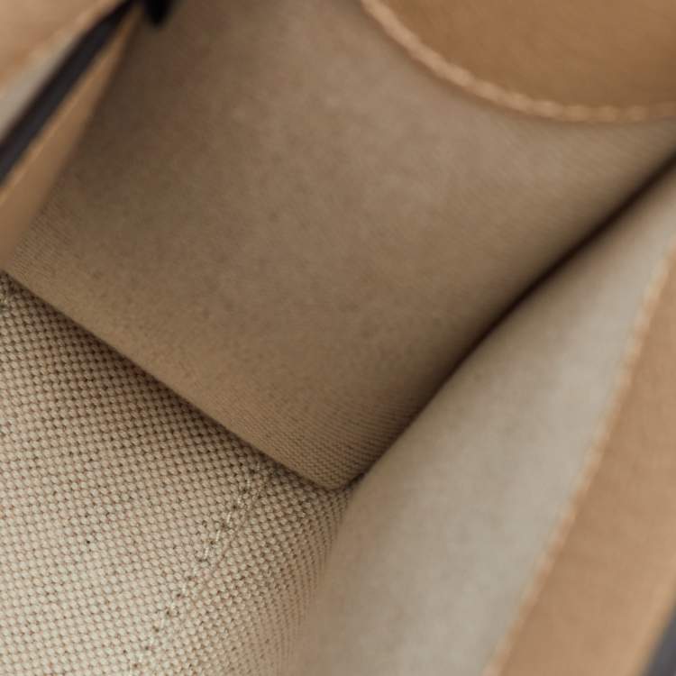 Pre Owned Gucci Beige/Off White GG Supreme Canvas and Leather Mini Tote