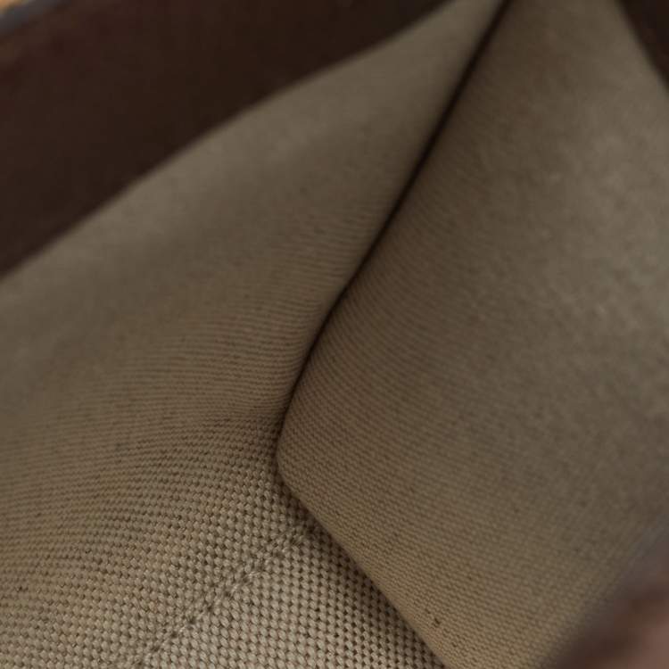 Pre Owned Gucci Beige/Brown Jumbo GG Canvas and Leather Mini Vertical Tote