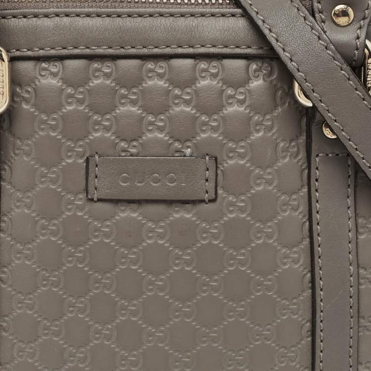 Pre Owned Gucci Grey Microguccissima Leather Mini Nice Dome Bag