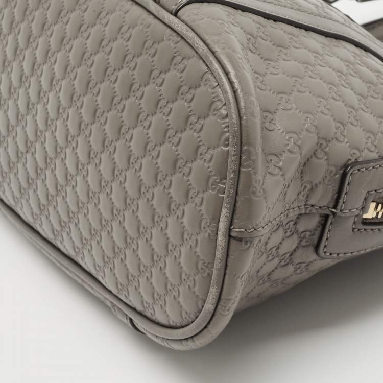 Pre Owned Gucci Grey Microguccissima Leather Mini Nice Dome Bag