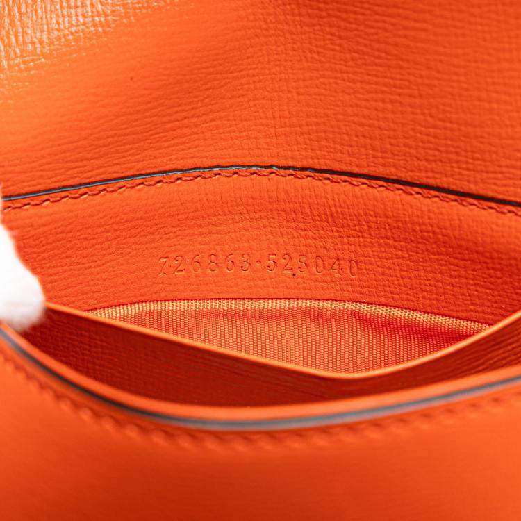 Pre Owned Gucci Orange Mini Leather Horsebit 1955 Web Satchel