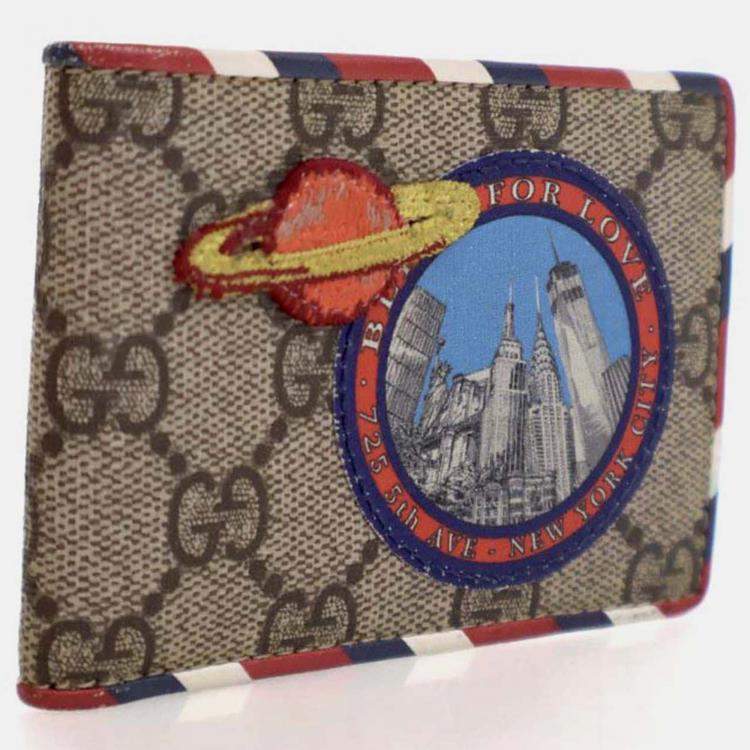 Pre Owned Gucci Courrier GG Supreme Bi Fold Wallet