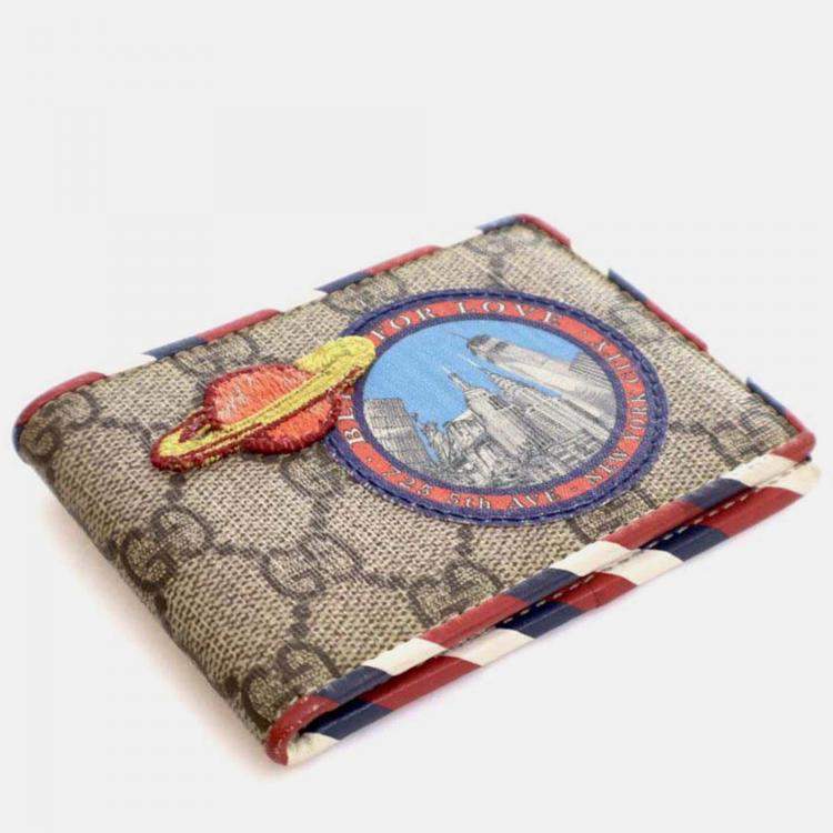 Pre Owned Gucci Courrier GG Supreme Bi Fold Wallet